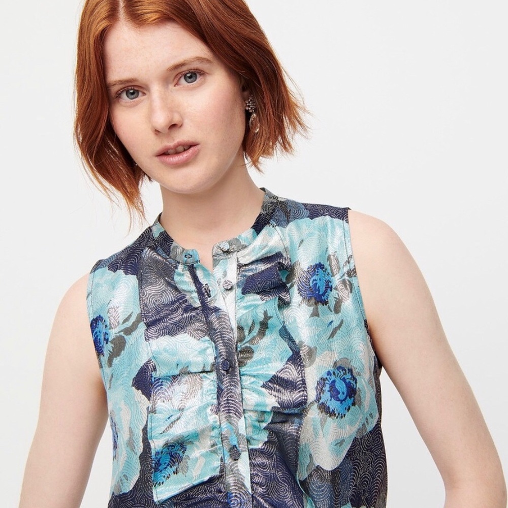 ✨HP✨ [J. Crew] Gorgeous Ruffle-Front Top - Picture 2 of 10